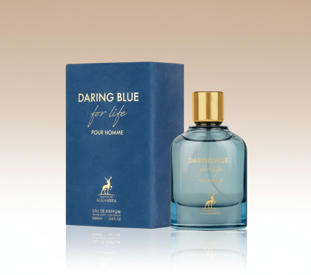 DARING BLUE FOR LIFE HOMME MEN EDP- 100ML (3.40z) BY MAISON ALHAMBRA