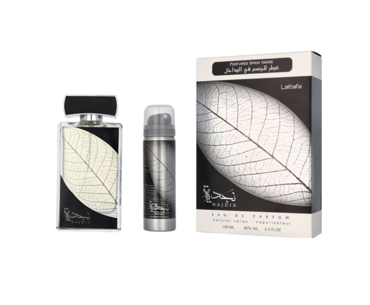 NAJDIA - EDP 100ML (3.4oz) + 1.7 oz / 50 ml Deodorant Spray BY LATTAFA